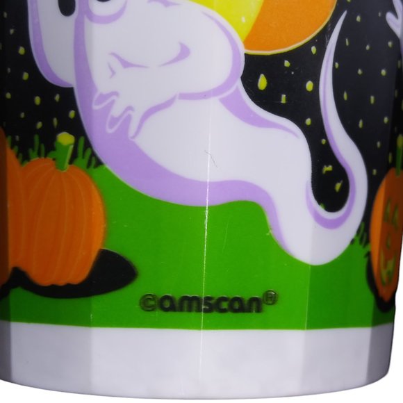 Vintage Plastic Halloween Tumbler Cup Lot of 4 Ghosts and Pumpkin Cups amscan - Picture 6 of 9
